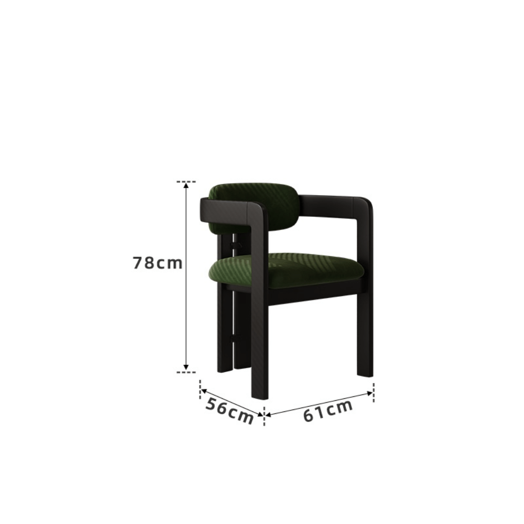 Small space dining set with terrazzo table and luxurious velvet seats