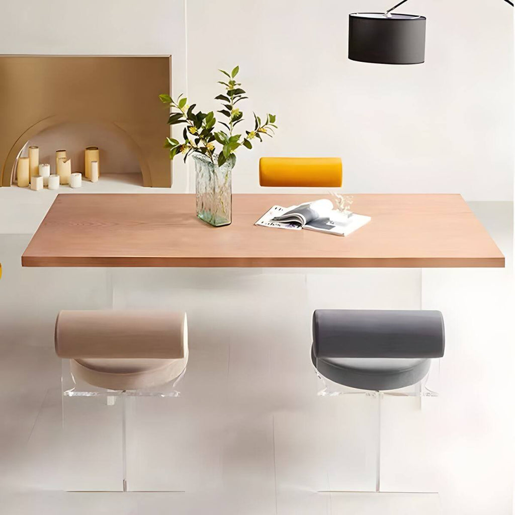 Acrylic contemporary dining chair with solid back, perfect for modern dining rooms