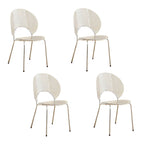 Scandinavian style stackable armless side chair made of plastic and acrylic for dining