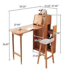 Folding Bar Table Dining Table Combo Bar and Wine Cabinet
