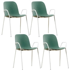 Scandinavian Stackable Plastic & Acrylic Kitchen & Dining Chair with Metal Legs Dining Chairs