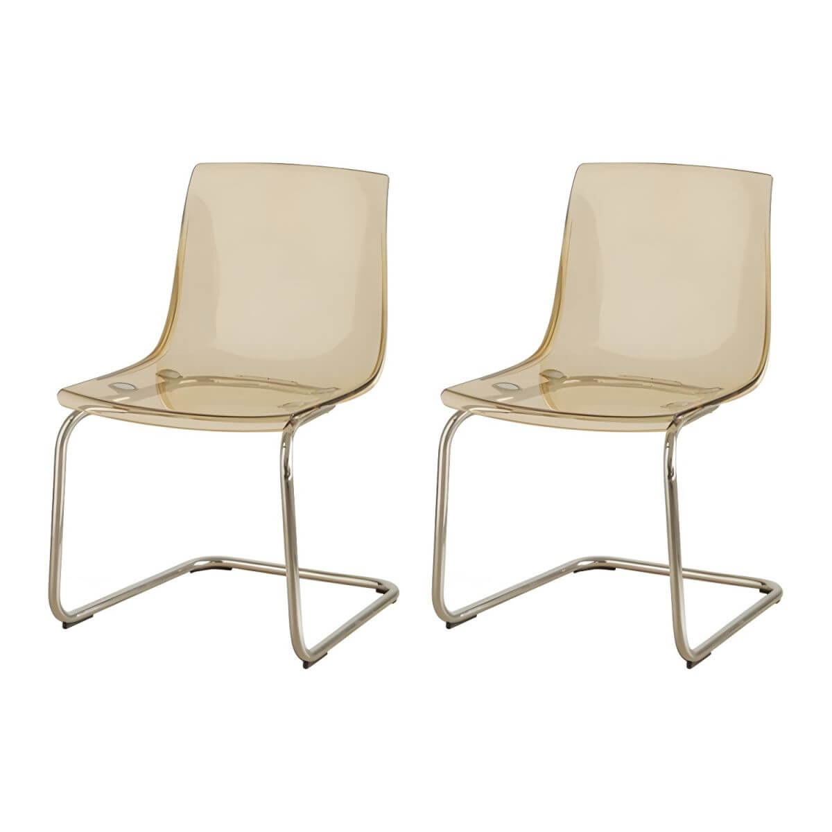 Scandinavian style low back side chair made of plastic and acrylic, ideal for kitchen and dining areas