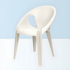 Stackable modern arm chair with open back made of plastic and acrylic for dining