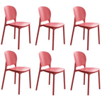 Stackable Scandinavian side chair with open back made of plastic and acrylic for dining