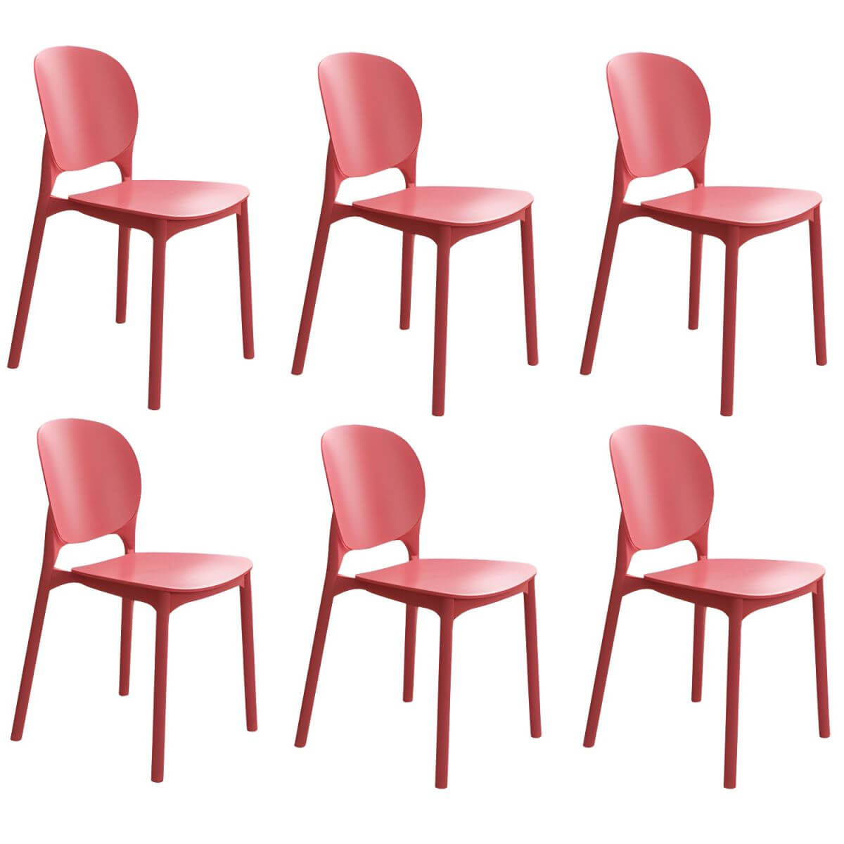 Stackable Scandinavian side chair with open back made of plastic and acrylic for dining