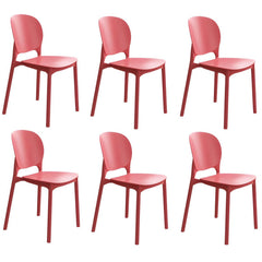 Stackable Scandinavian Side Chair with Open Back and Plastic & Acrylic Material Dining Chairs