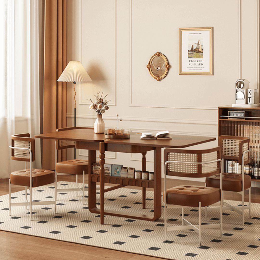 Chic Scandinavian-Inspired Folding Dining Table with Ample Storage - Elevate Your Home Aesthetics Secondary image
