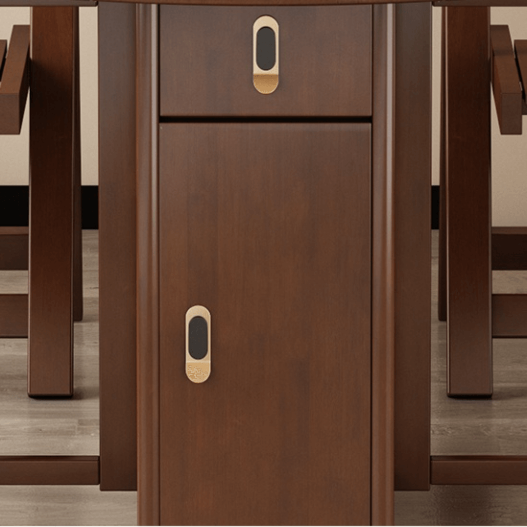 Solid wood folding dining set with smooth surface, easy mobility, and stable design