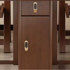 Smooth Surface Solid Wood Folding Dining Set with Easy Mobility and Stability