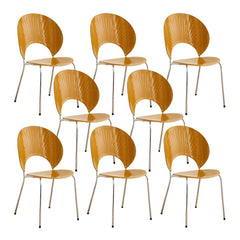 Scandinavian Style Stackable Armless Side Chair in Plastic & Acrylic Dining Chairs
