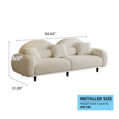 84" Sherpa Modern Upholstered Sofa