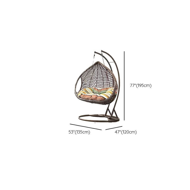 Oxidation resistant tropical magenta and grey basket alloy framed porch swing with stand and cushions