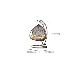 Tropical Magenta/Grey/Sepia Oxidation Resistant Basket Alloy Framed Porch Swing with Stand, Pads and Chain, Stand Included Porch Swings