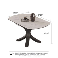 Luxury Sintered Stone Square to Round Convertible Telescopic Marbling Dining Table