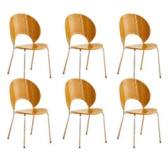 Scandinavian Style Stackable Plastic & Acrylic Side Chair with Silver Legs Dining Chairs