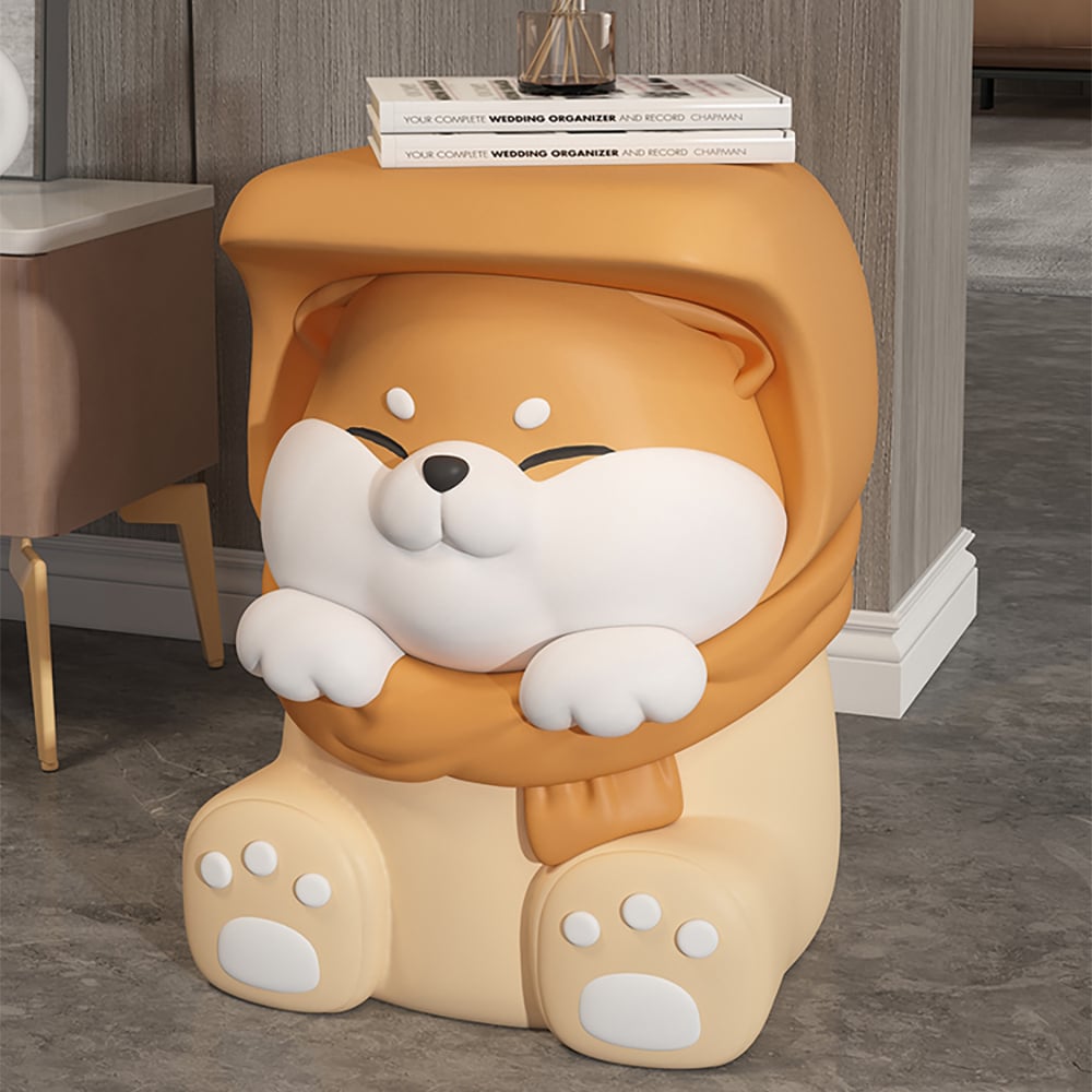 Resin cute dog-shaped side table and footstool for living room floor main product image Hauptbild