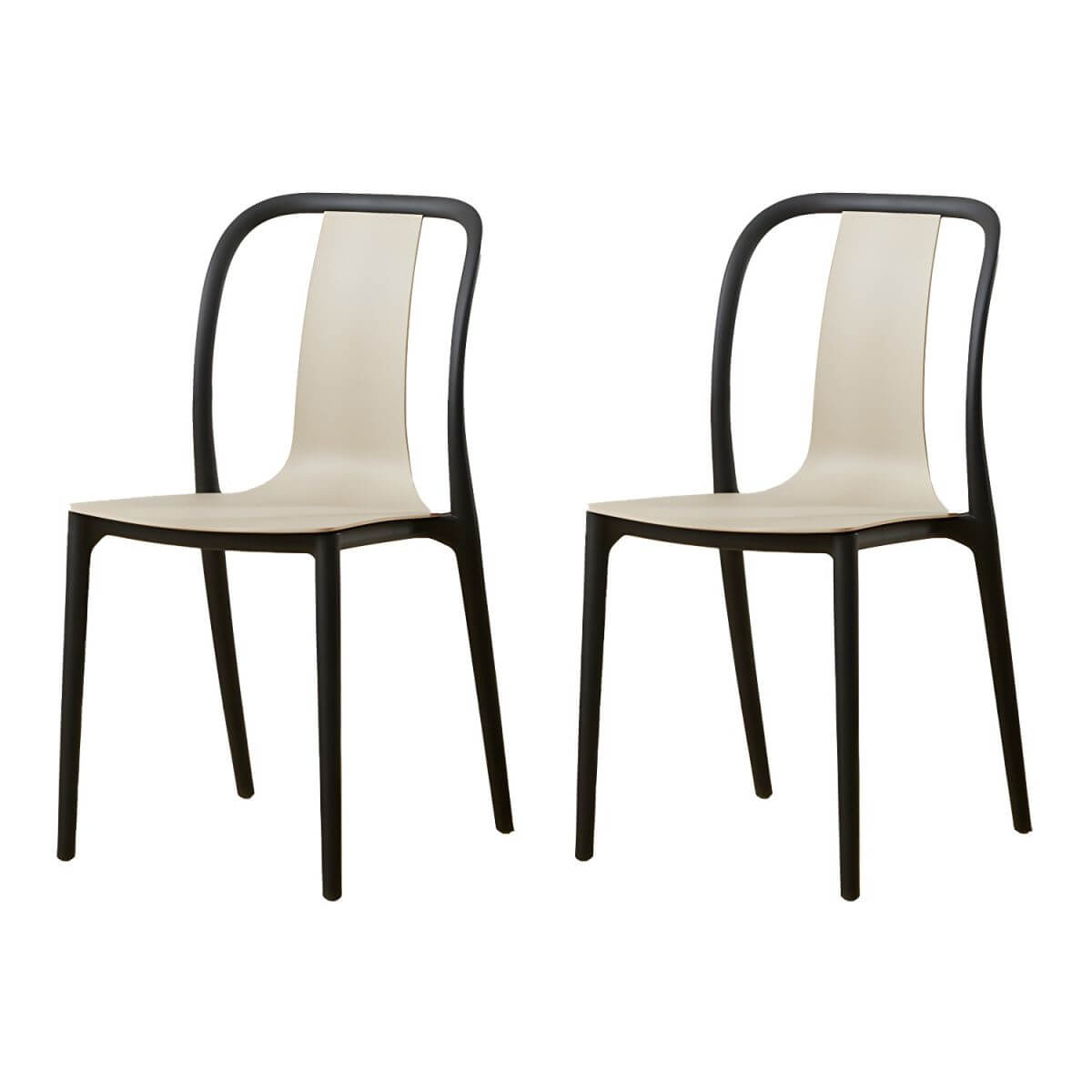Low-back plastic and acrylic side chair with modern style for kitchen and dining areas