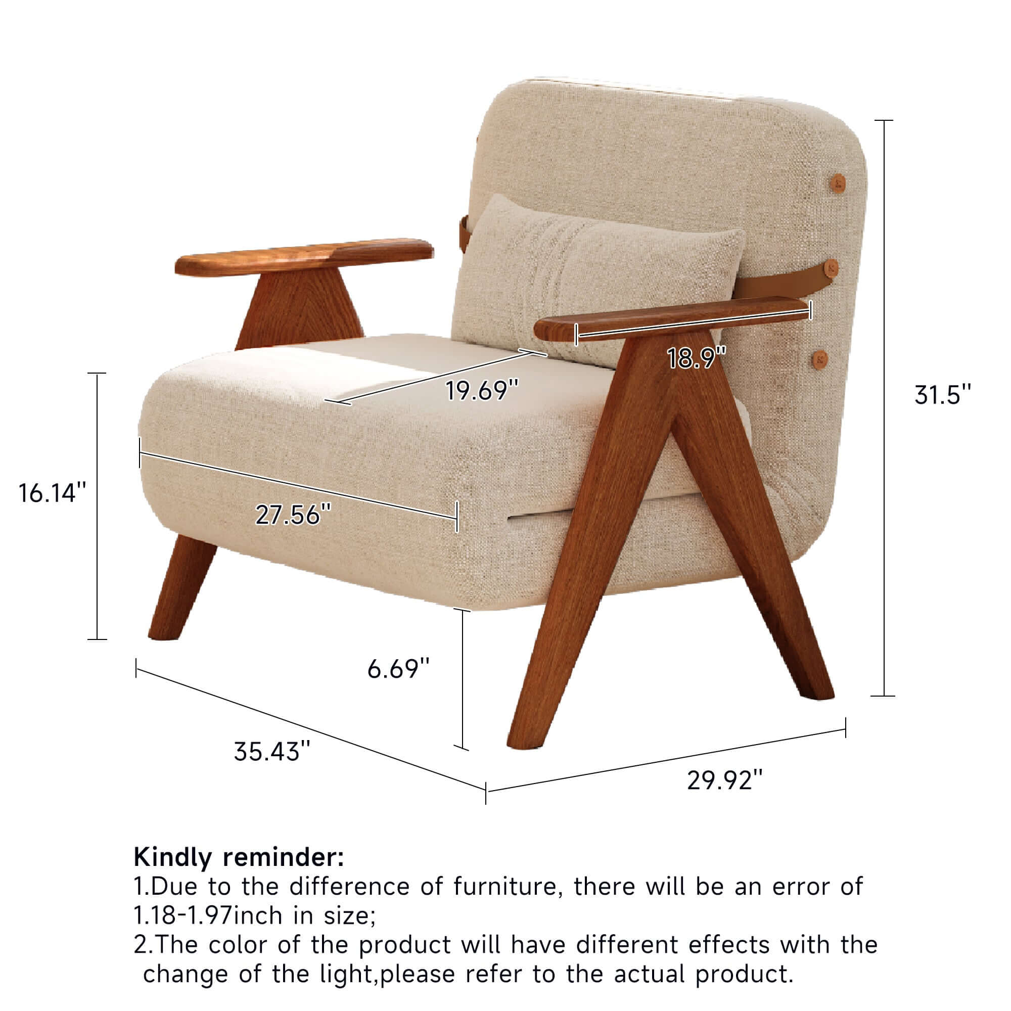 Foldable reclining sofa with armrest in cotton linen fabric for comfortable seating