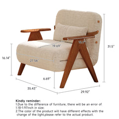 Foldable Reclining Sofa with Armrest  Cotton Linen