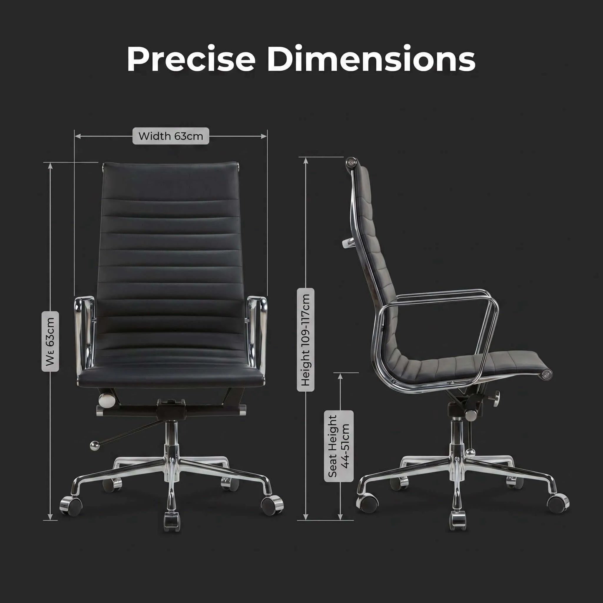 Eames-Style Aluminum Executive Office Chair