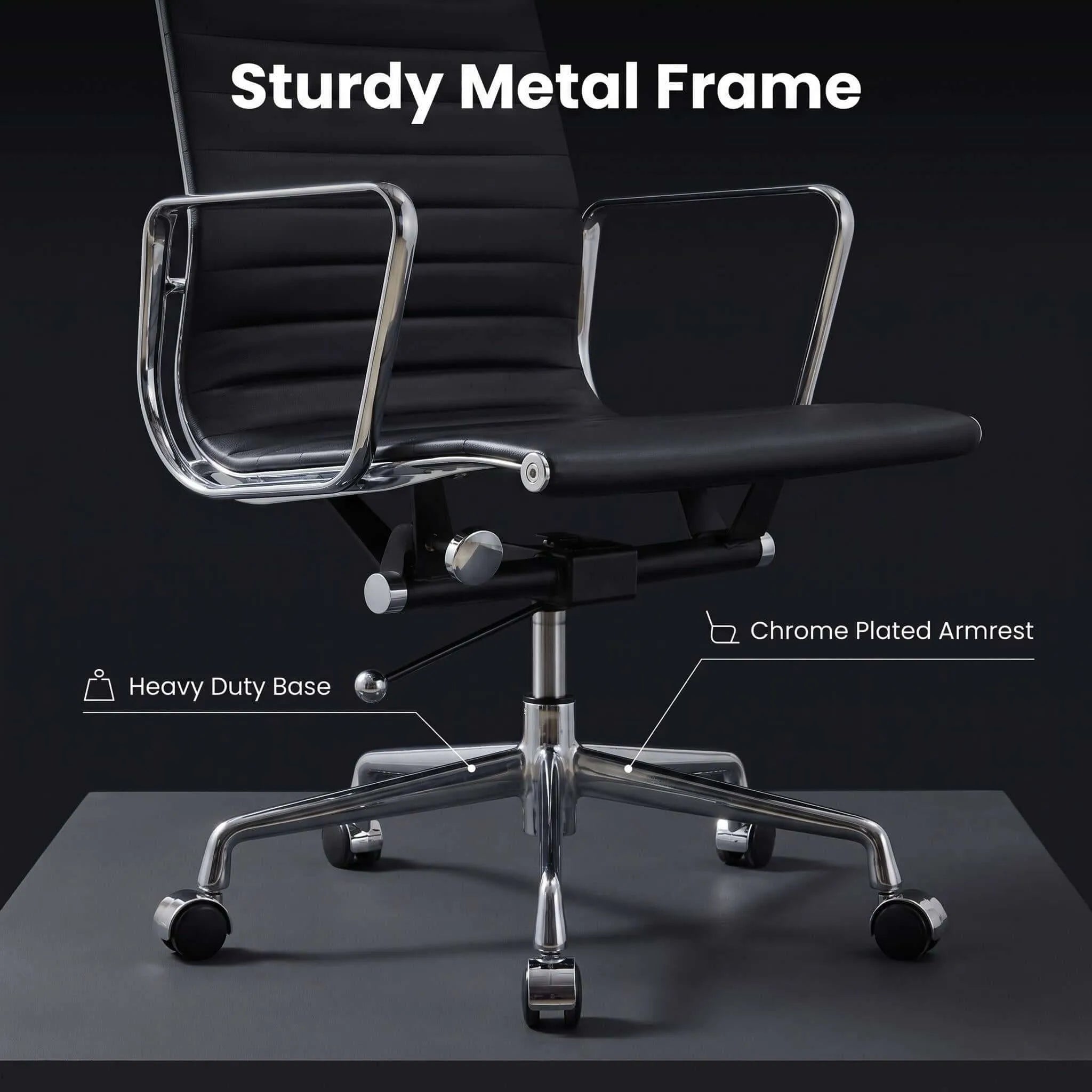 Eames-Style Aluminum Executive Office Chair