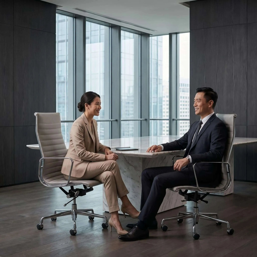 Eames-Style Aluminum Executive Office Chair