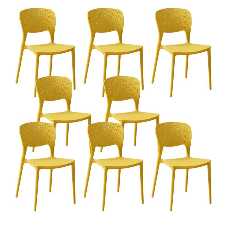 Stackable Scandinavian style plastic and acrylic side chair for dining room
