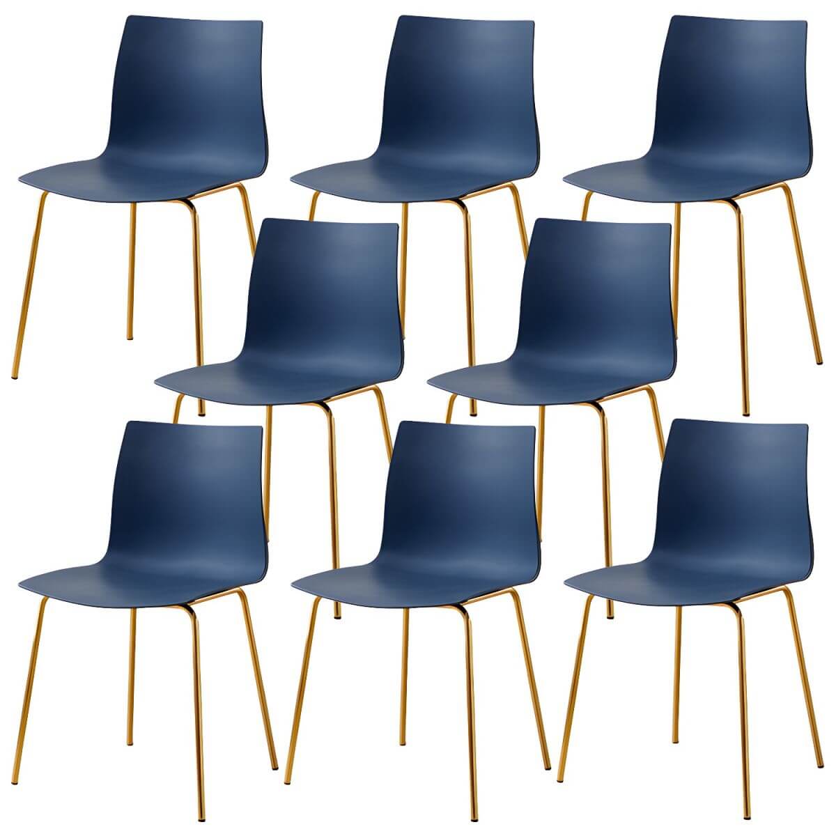 Modern plastic and acrylic side chair with metal legs, ideal for kitchen and dining rooms