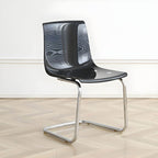 Scandinavian style plastic and acrylic non-upholstered side dining chair