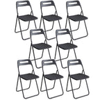 Modern collapsible open back side chair made of plastic and acrylic, ideal for kitchen and dining areas