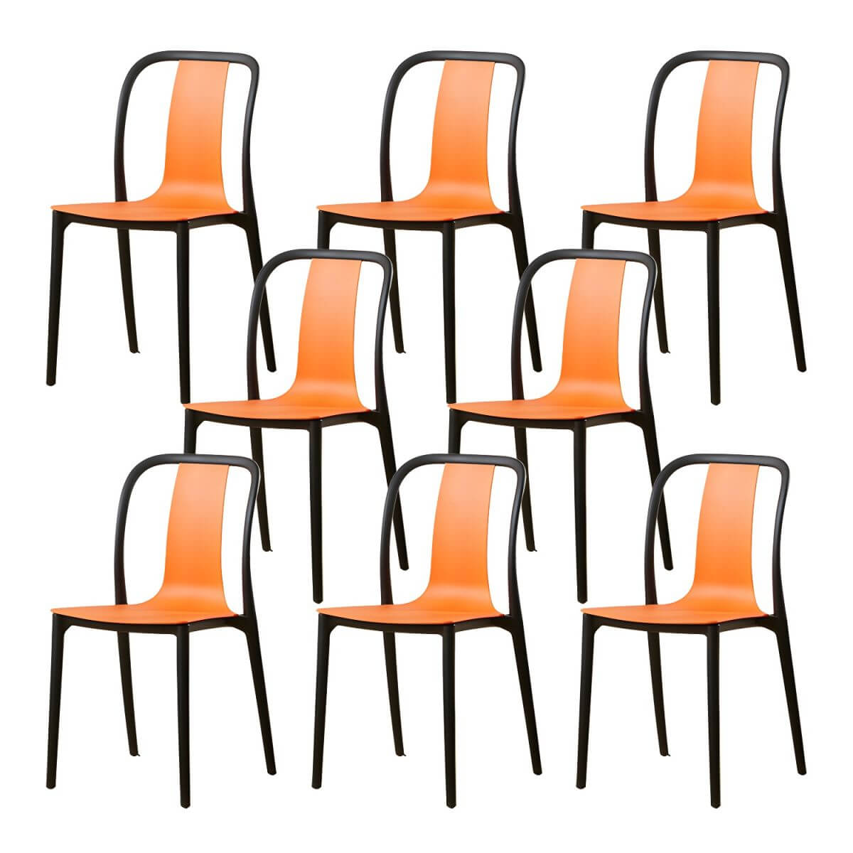 Low-back plastic and acrylic side chair with modern style for kitchen and dining areas