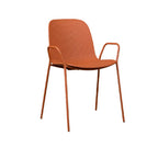 Scandinavian stackable kitchen chair with plastic and acrylic seat and metal legs