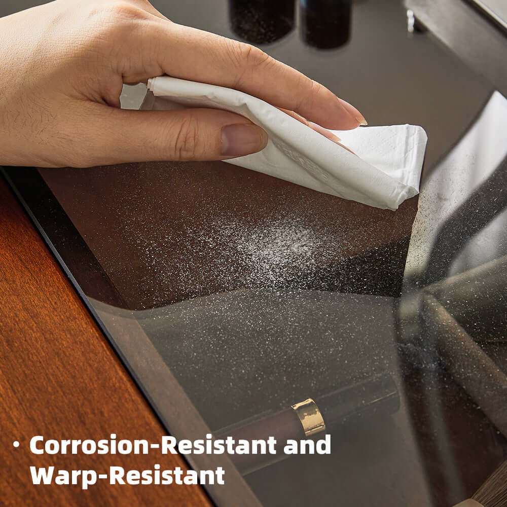 Solid wood makeup table with cabinet and LED mirror, freely combinable for personalized setup