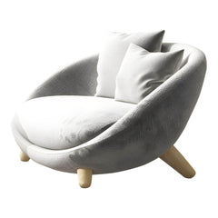 Scandinavian 34.6"Wide Cotton Blend Fixed Back Sloped Arms Papasan Chair with 2 Pillows Accent Chairs