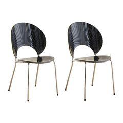 Scandinavian Style Stackable Armless Side Chair in Plastic & Acrylic Dining Chairs