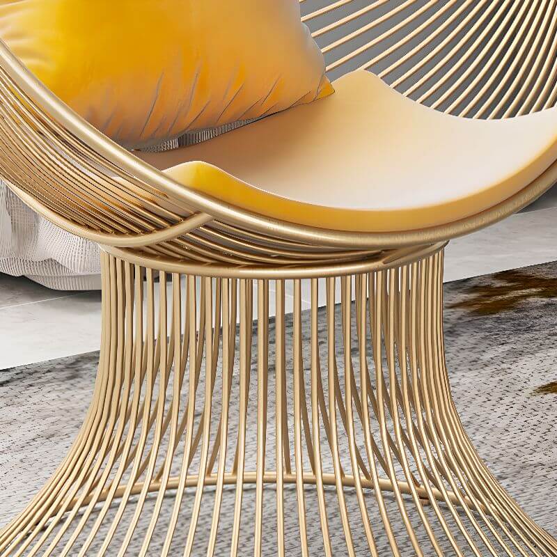 Solid color papasan chair with fixed back, armrest, and pillow for comfortable seating