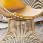 Solid color papasan chair with fixed back, armrest, and pillow for comfortable seating