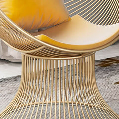 Glamorous Solid Color Papasan Chair with Fixed Back, Armrest, and Pillow Accent Chairs