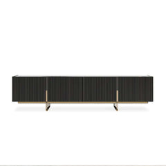 86.6" Media Console TV Stand for TVs up to 88" Faux Marble Top with Storage