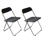 Scandinavian style dining chair with silver metal legs and plastic acrylic seat