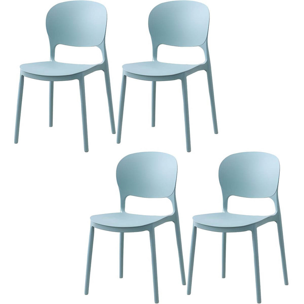 Scandinavian style stackable plastic and acrylic dining side chair for kitchen and dining