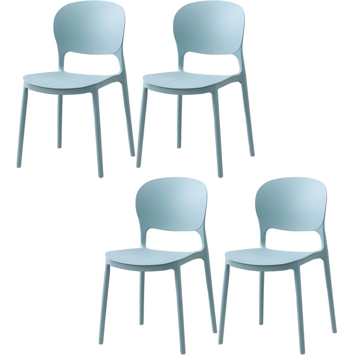 Scandinavian style stackable plastic and acrylic dining side chair for kitchen and dining