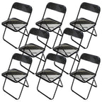 Contemporary acrylic folding armless chair with open back, ideal for dining rooms