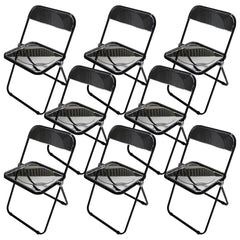 Contemporary Acrylic Open Back Folding Armless Chair for Dining Room Dining Chairs