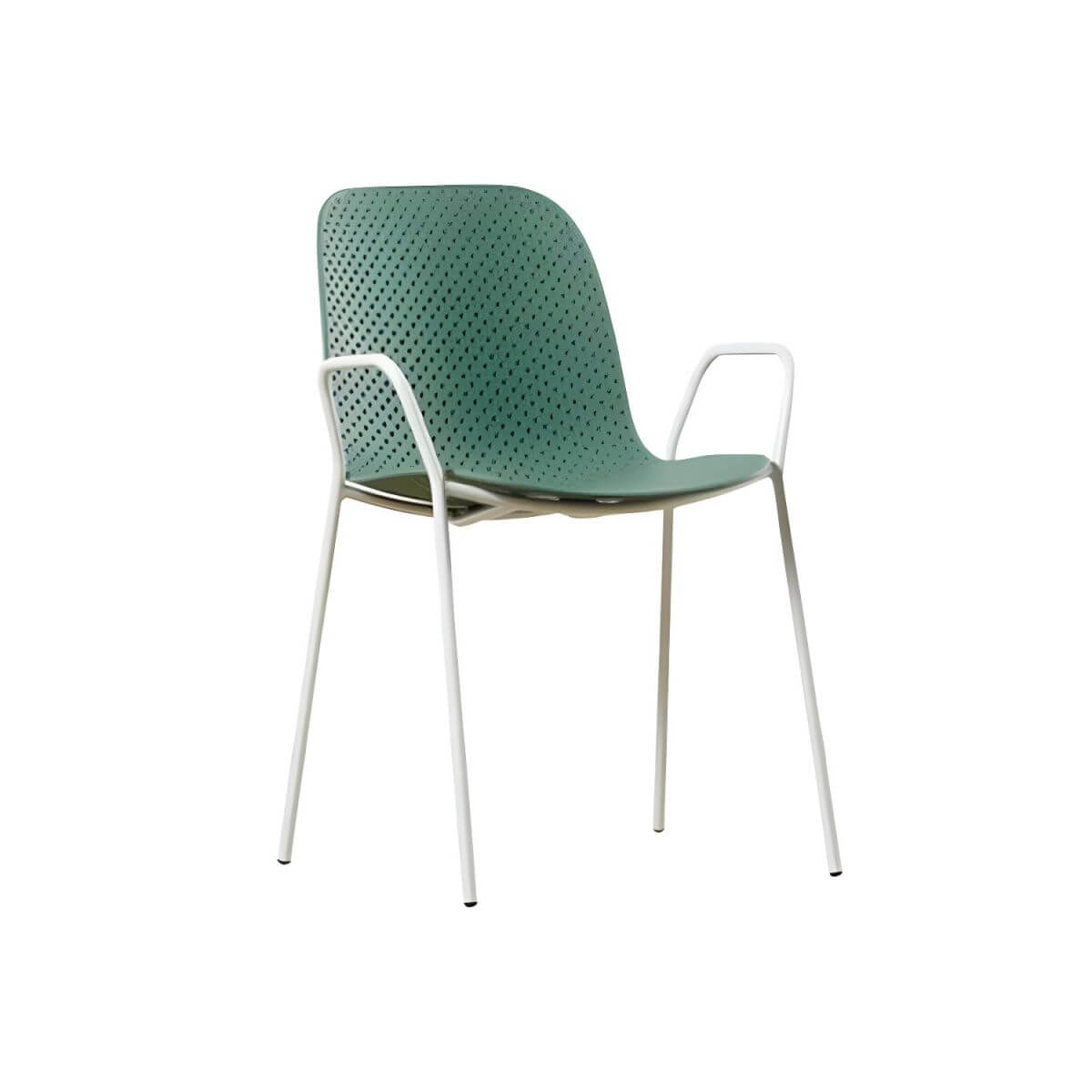 Scandinavian stackable kitchen chair with plastic and acrylic seat and metal legs