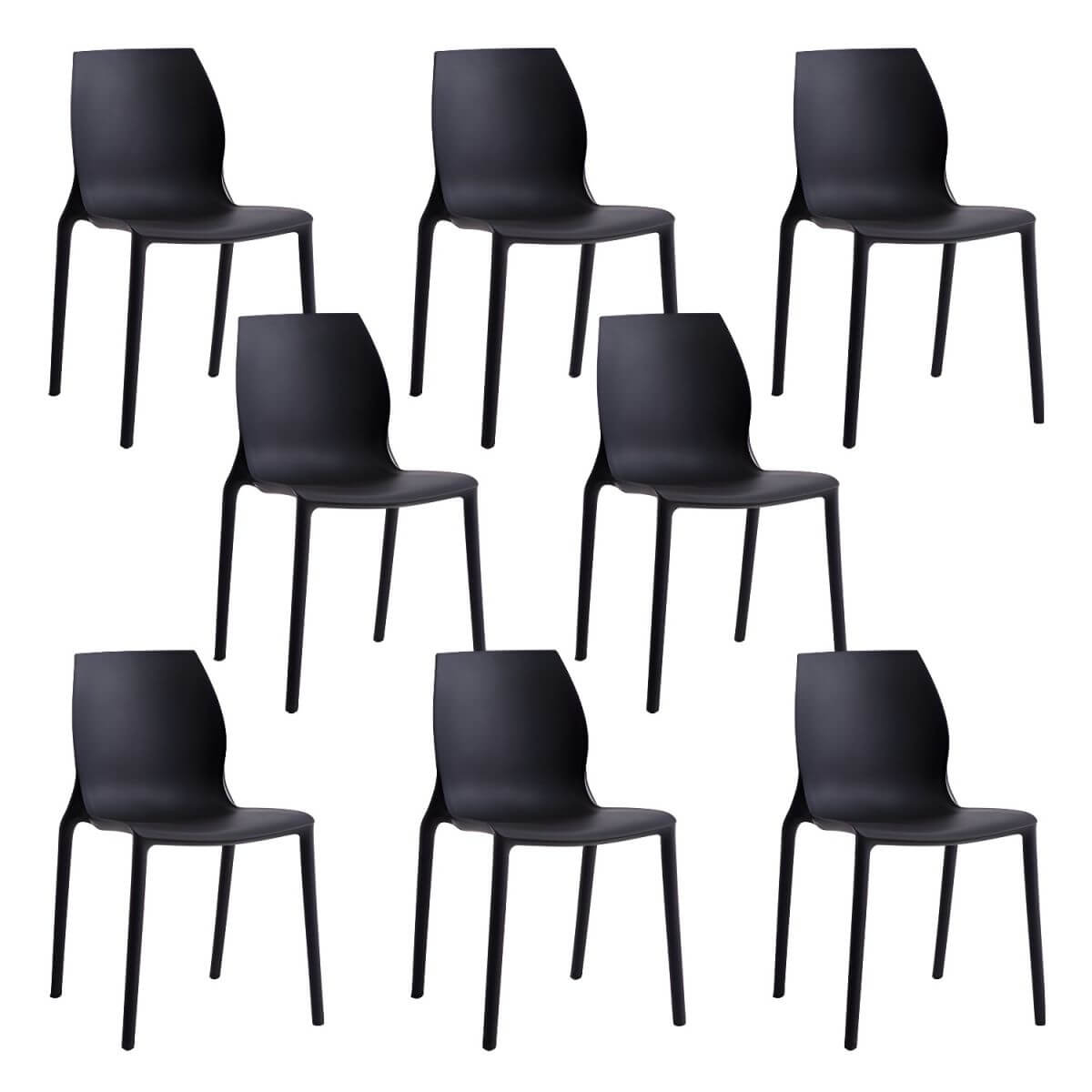 Stackable modern Scandinavian plastic and acrylic chair for kitchen and dining use