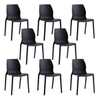 Stackable modern Scandinavian plastic and acrylic chair for kitchen and dining use