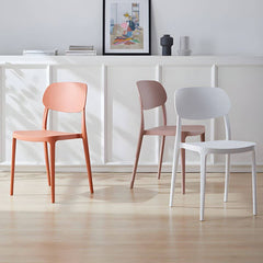 Plastic Scandinavian Living Room Side Chair Matte Finish Open Back Dining Chair Dining Chairs