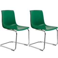 Scandinavian Style Plastic & Acrylic Side Chair Silver Legs Non-Upholstered Chair Dining Chairs