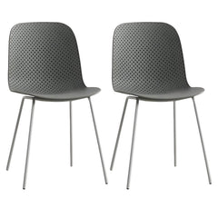 Scandinavian Stackable Plastic & Acrylic Kitchen & Dining Chair with Metal Legs Dining Chairs